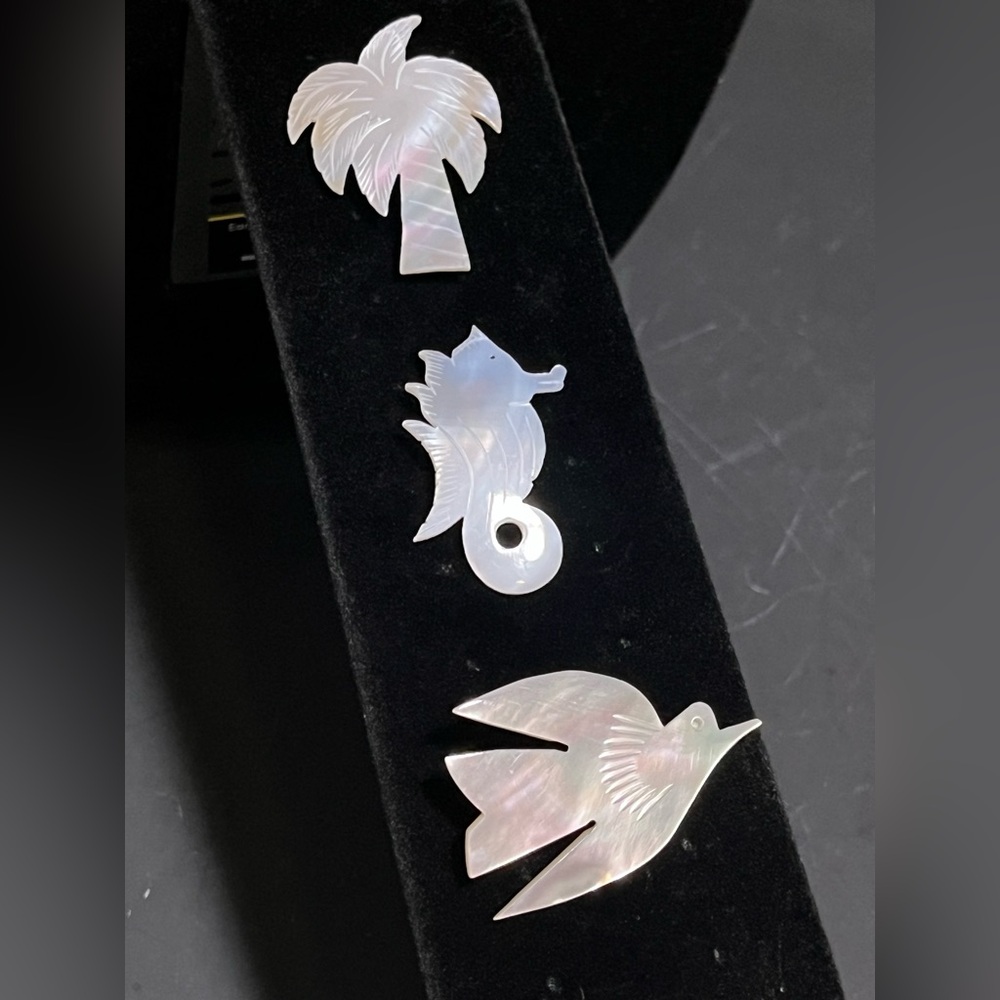 Vintage Mother of Pearl Animal Brooch Set of 3